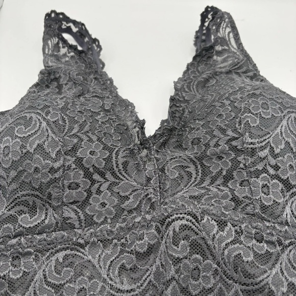 Smart & Sexy Signature Lace Bralette Charcoal Gray/silver Lace XL Lingerie - Picture 3 of 6